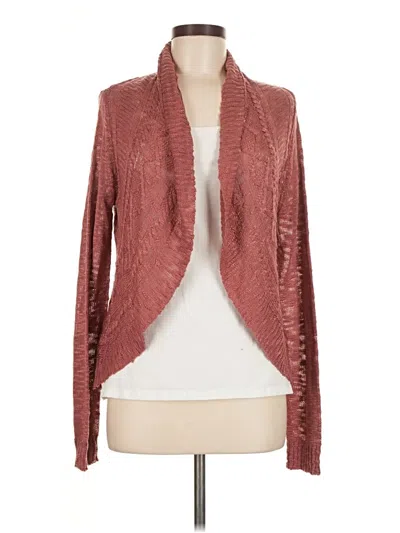 Pre-owned Pink Rose Cardigan Sweater In Burgundy