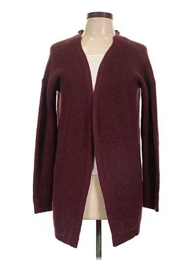 Pre-owned Pink Rose Cardigan Sweater In Burgundy