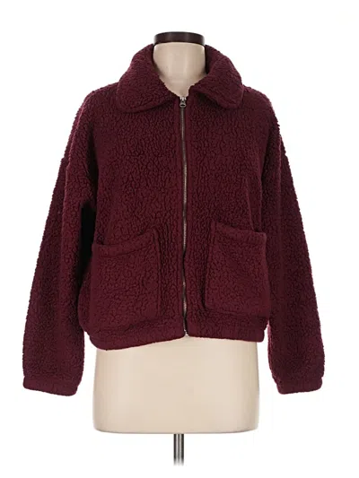 Pre-owned Pink Rose Cardigan Sweater In Burgundy