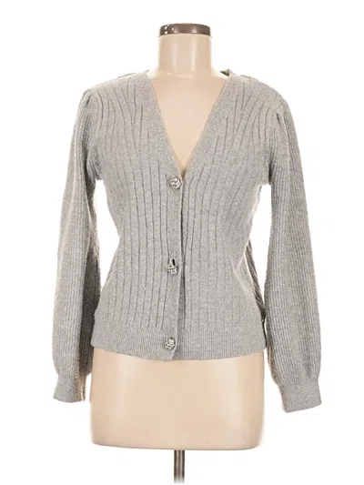 Pre-owned Pink Rose Cardigan Sweater In Gray