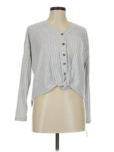 Pre-owned Pink Rose Cardigan Sweater In Gray