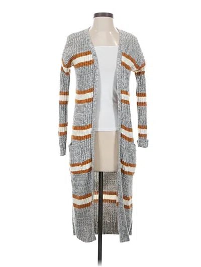Pre-owned Pink Rose Cardigan Sweater In Gray