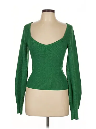 Pre-owned Pink Rose Cardigan Sweater In Green