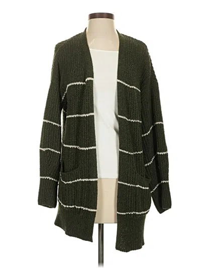 Pre-owned Pink Rose Cardigan Sweater In Green