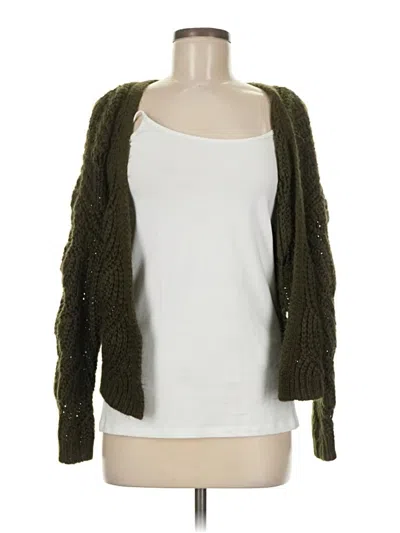 Pre-owned Pink Rose Cardigan Sweater In Green