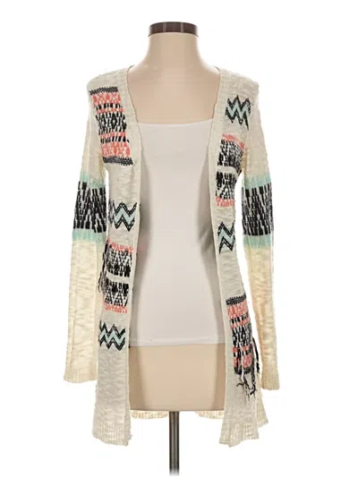 Pre-owned Pink Rose Cardigan Sweater In Ivory