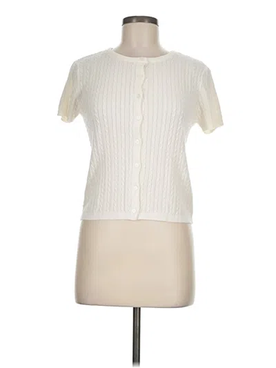 Pre-owned Pink Rose Cardigan Sweater In Ivory