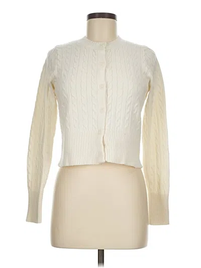 Pre-owned Pink Rose Cardigan Sweater In Ivory