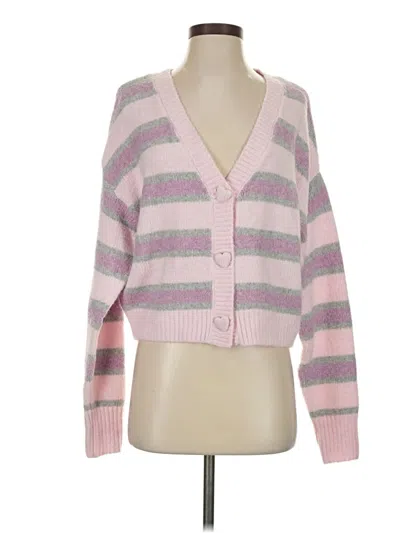 Pre-owned Pink Rose Cardigan Sweater In Pink