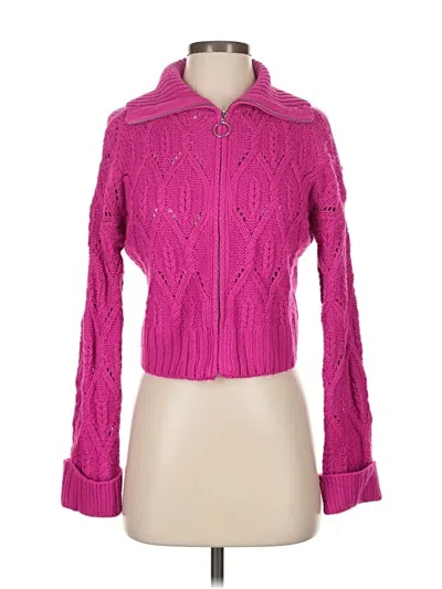 Pre-owned Pink Rose Cardigan Sweater In Pink