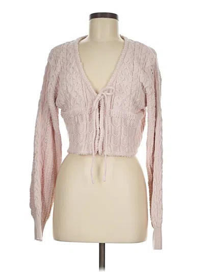 Pre-owned Pink Rose Cardigan Sweater In Pink