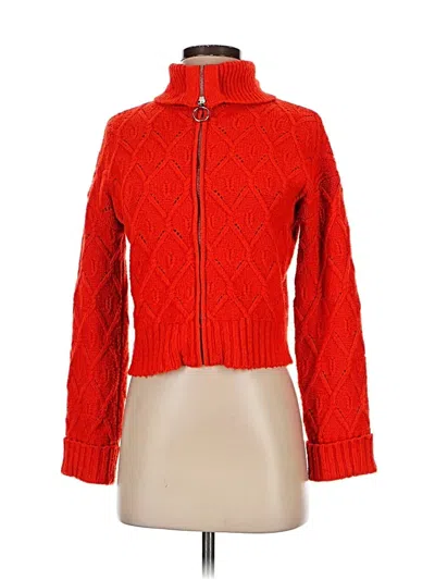 Pre-owned Pink Rose Cardigan Sweater In Red