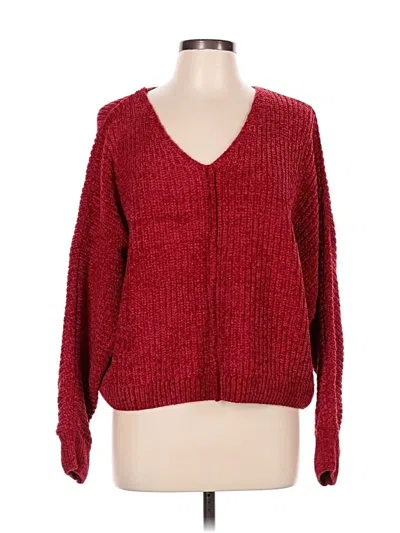 Pre-owned Pink Rose Cardigan Sweater In Red