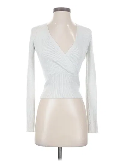 Pre-owned Pink Rose Cardigan Sweater In Silver