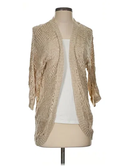 Pre-owned Pink Rose Cardigan Sweater In Tan