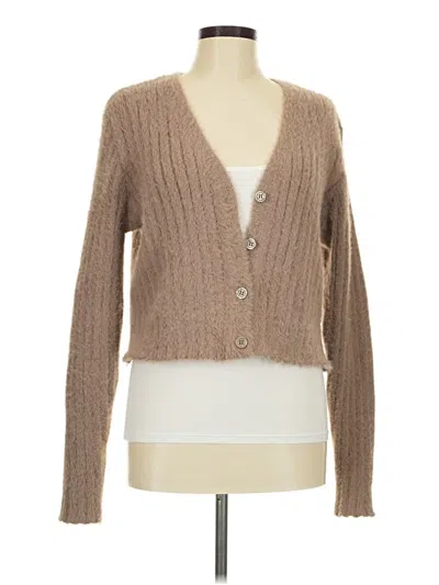 Pre-owned Pink Rose Cardigan Sweater In Tan