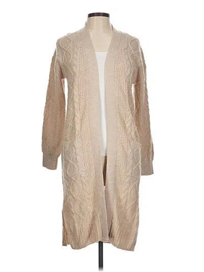 Pre-owned Pink Rose Cardigan Sweater In Tan