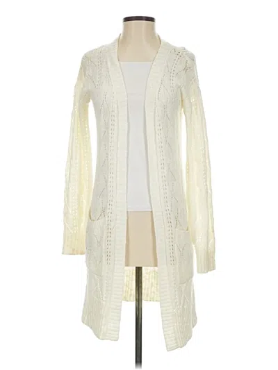 Pre-owned Pink Rose Cardigan Sweater In White