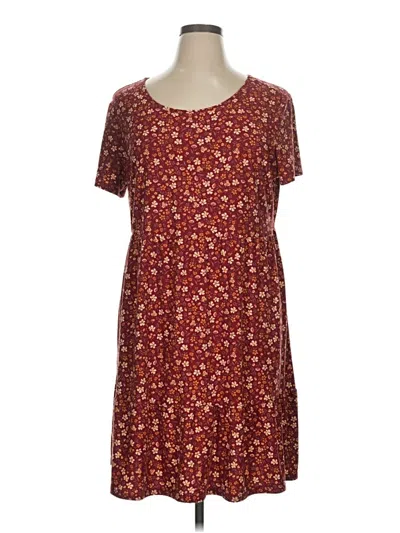 Pre-owned Pink Rose Casual Dress In Burgundy