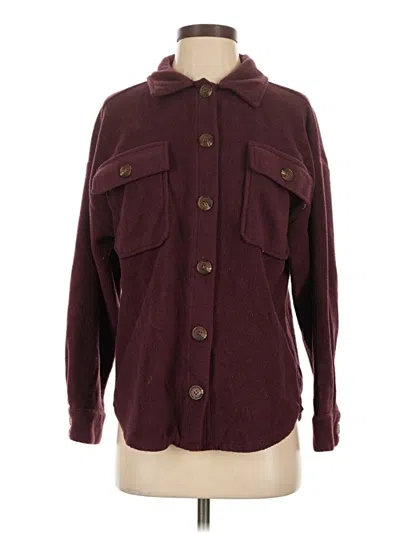 Pre-owned Pink Rose Coat In Burgundy