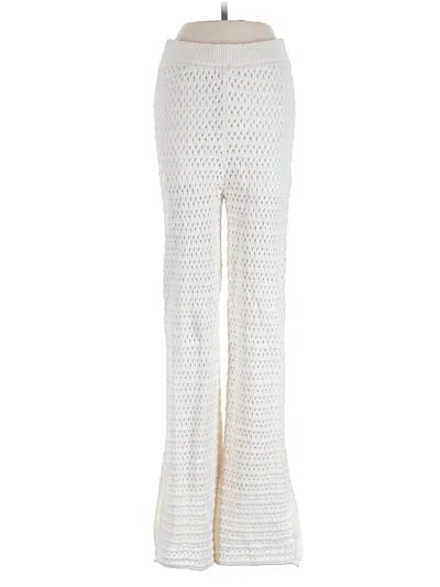 Pre-owned Pink Rose Dress Pants In White