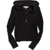 Pink Rose Kids' Cable Stitch Zip Hoodie In Black