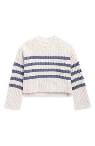 Pink Rose Kids' Drop Shoulder Sweater In White