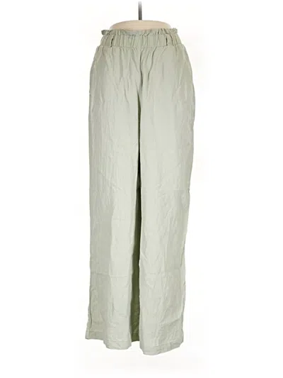 Pre-owned Pink Rose Linen Pants In Green