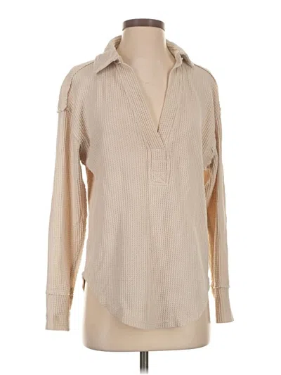 Pre-owned Pink Rose Long Sleeve Blouse In Brown