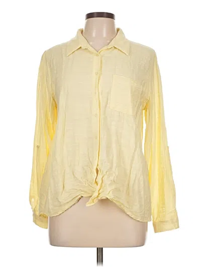 Pre-owned Pink Rose Long Sleeve Blouse In Yellow