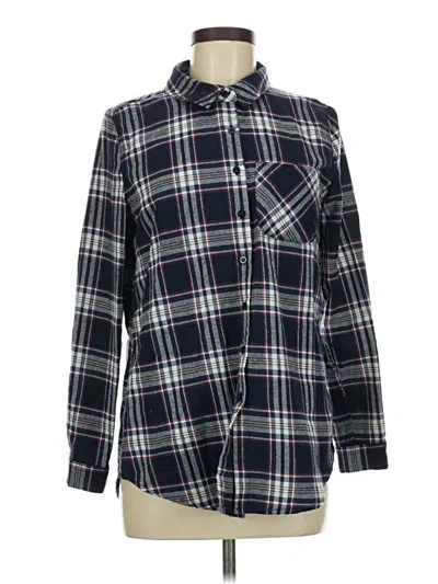 Pre-owned Pink Rose Long Sleeve Button Down Shirt In Blue