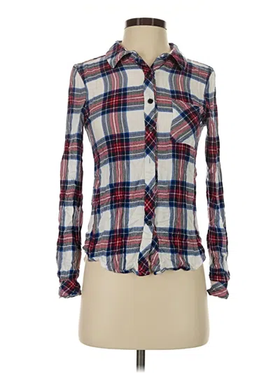 Pre-owned Pink Rose Long Sleeve Button Down Shirt In Blue