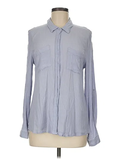 Pre-owned Pink Rose Long Sleeve Button Down Shirt In Blue