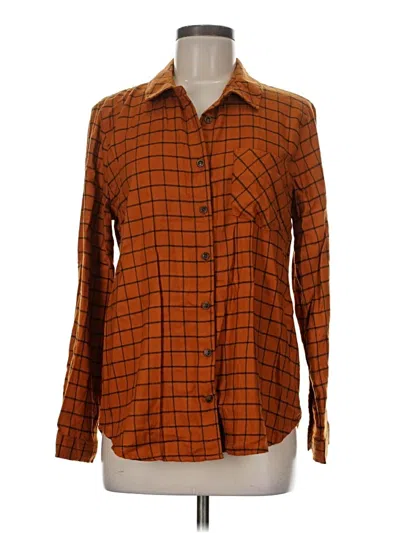 Pre-owned Pink Rose Long Sleeve Button Down Shirt In Orange