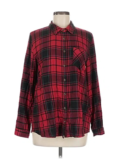 Pre-owned Pink Rose Long Sleeve Button Down Shirt In Red