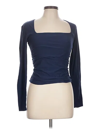 Pre-owned Pink Rose Long Sleeve Top Blue Sweetheart Neckline Tops