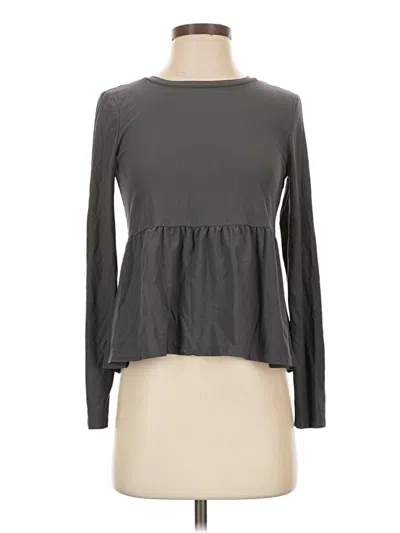 Pre-owned Pink Rose Long Sleeve Top Gray Mock Neckline Tops