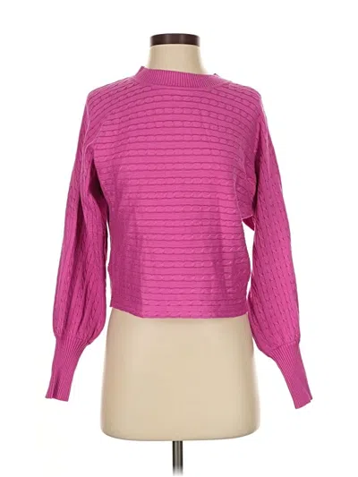 Pre-owned Pink Rose Long Sleeve Top Pink Turtleneck Tops