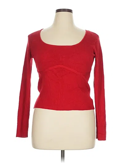 Pre-owned Pink Rose Long Sleeve Top Red Sweetheart Neckline Tops