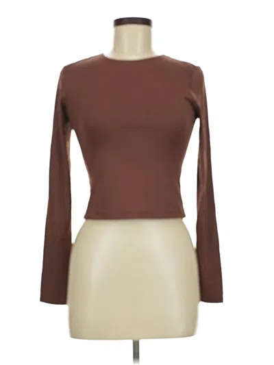 Pre-owned Pink Rose Long Sleeve T-shirt In Brown