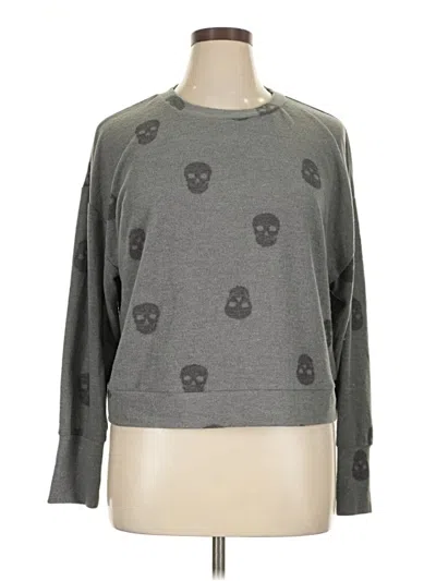 Pre-owned Pink Rose Long Sleeve T-shirt In Gray