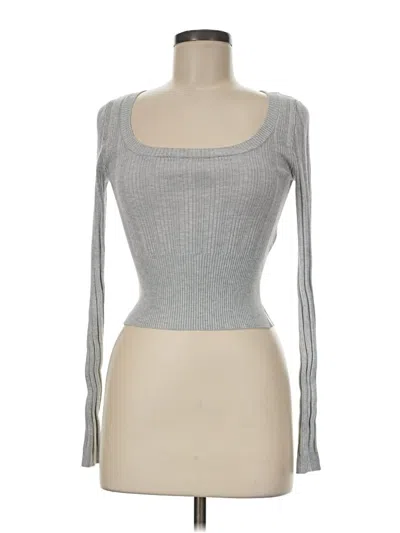 Pre-owned Pink Rose Long Sleeve T-shirt In Gray
