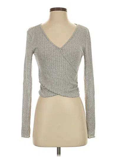 Pre-owned Pink Rose Long Sleeve T-shirt In Gray