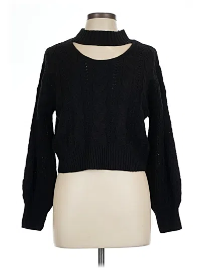 Pre-owned Pink Rose Pullover Sweater In Black