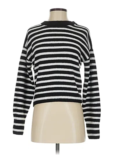 Pre-owned Pink Rose Pullover Sweater In Black