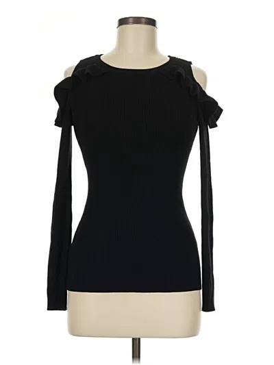 Pre-owned Pink Rose Pullover Sweater In Black