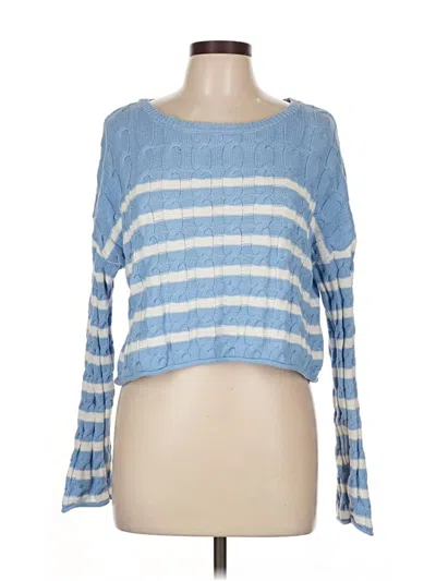 Pre-owned Pink Rose Pullover Sweater In Blue