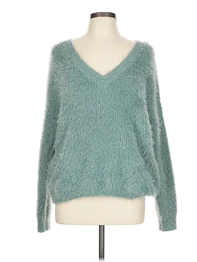 Pre-owned Pink Rose Pullover Sweater In Blue