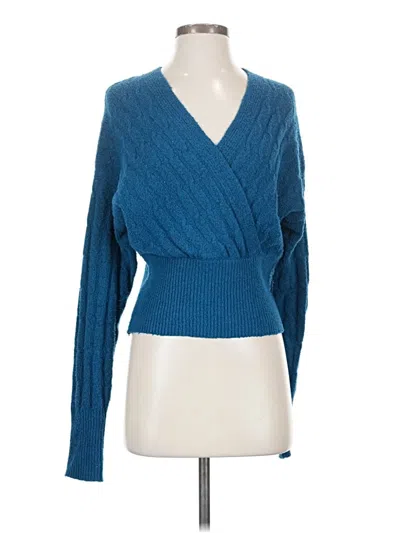 Pre-owned Pink Rose Pullover Sweater In Blue