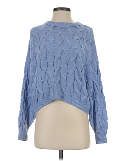 Pre-owned Pink Rose Pullover Sweater In Blue